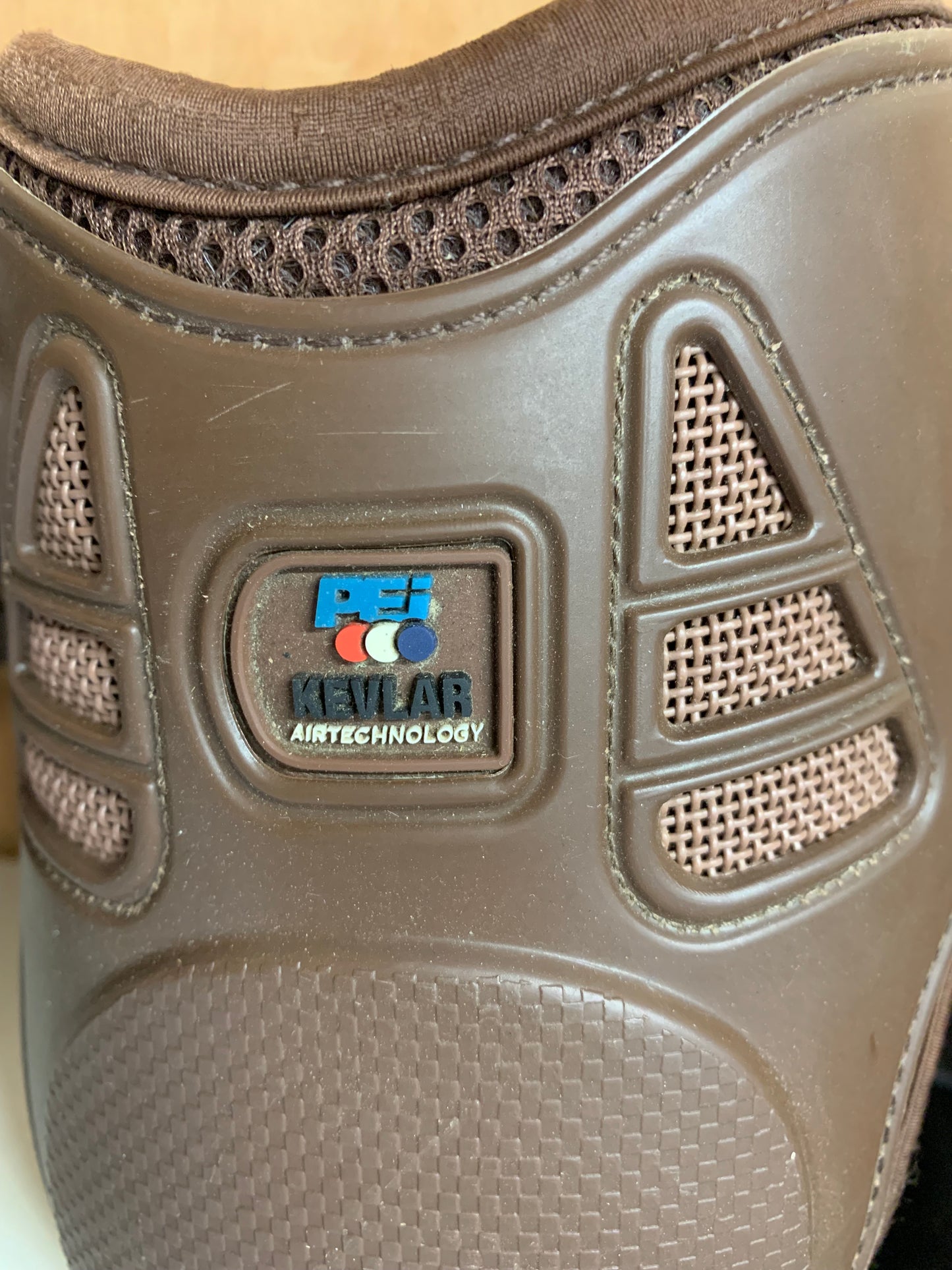 premier equine kevlar airtechnology hock boots in brown size small