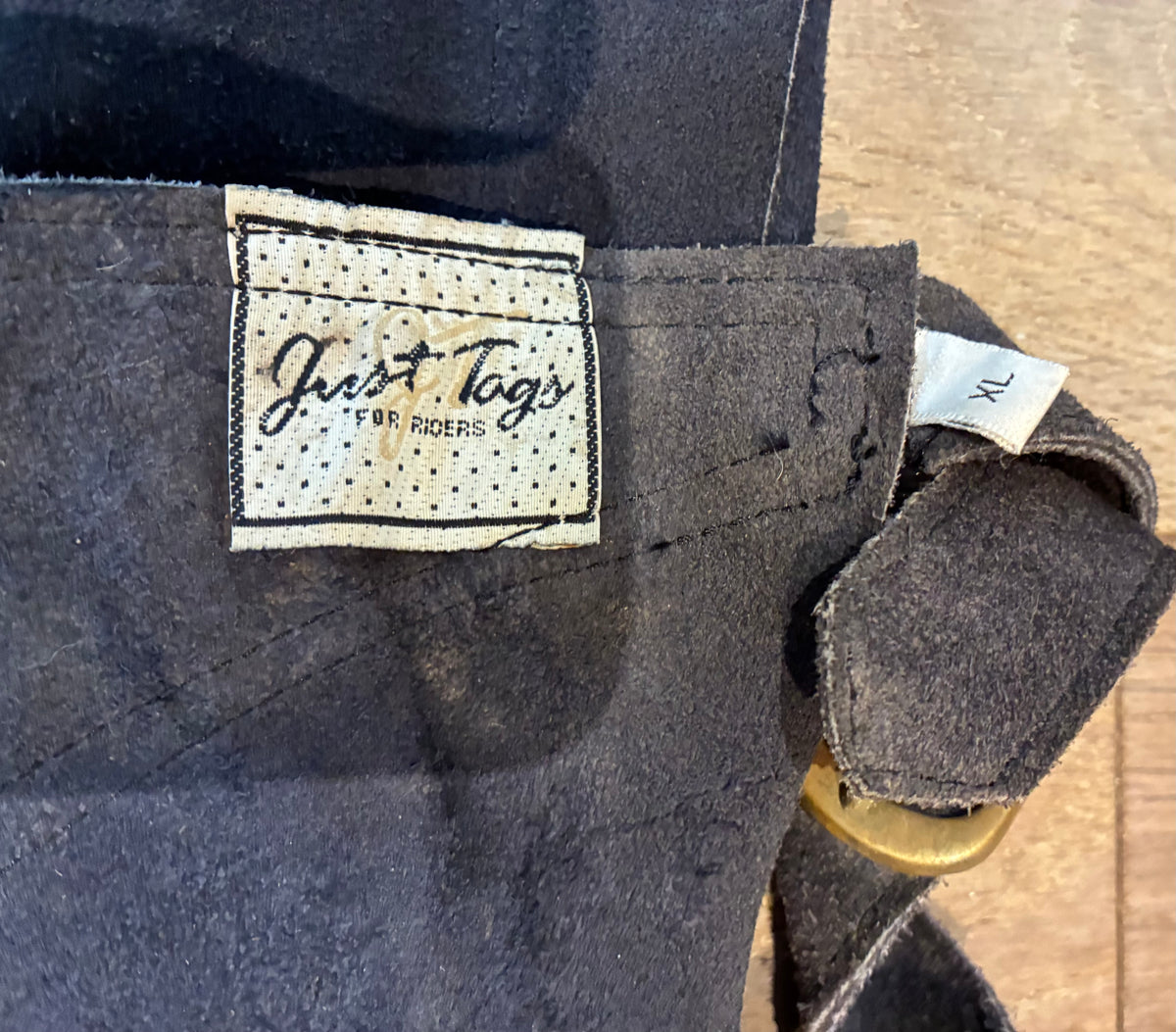 Just togs navy full suede zip up chaps size XL