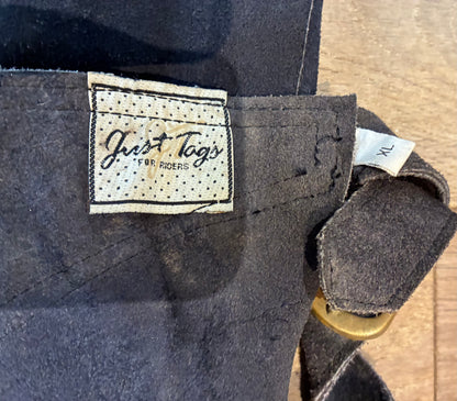 Just togs navy full suede zip up chaps size XL