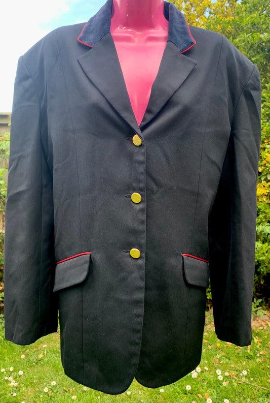 Tag navy & red show jacket size 44 velvet collar