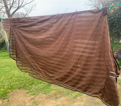 Hkm brown cooler scrim sheet rug 6’3