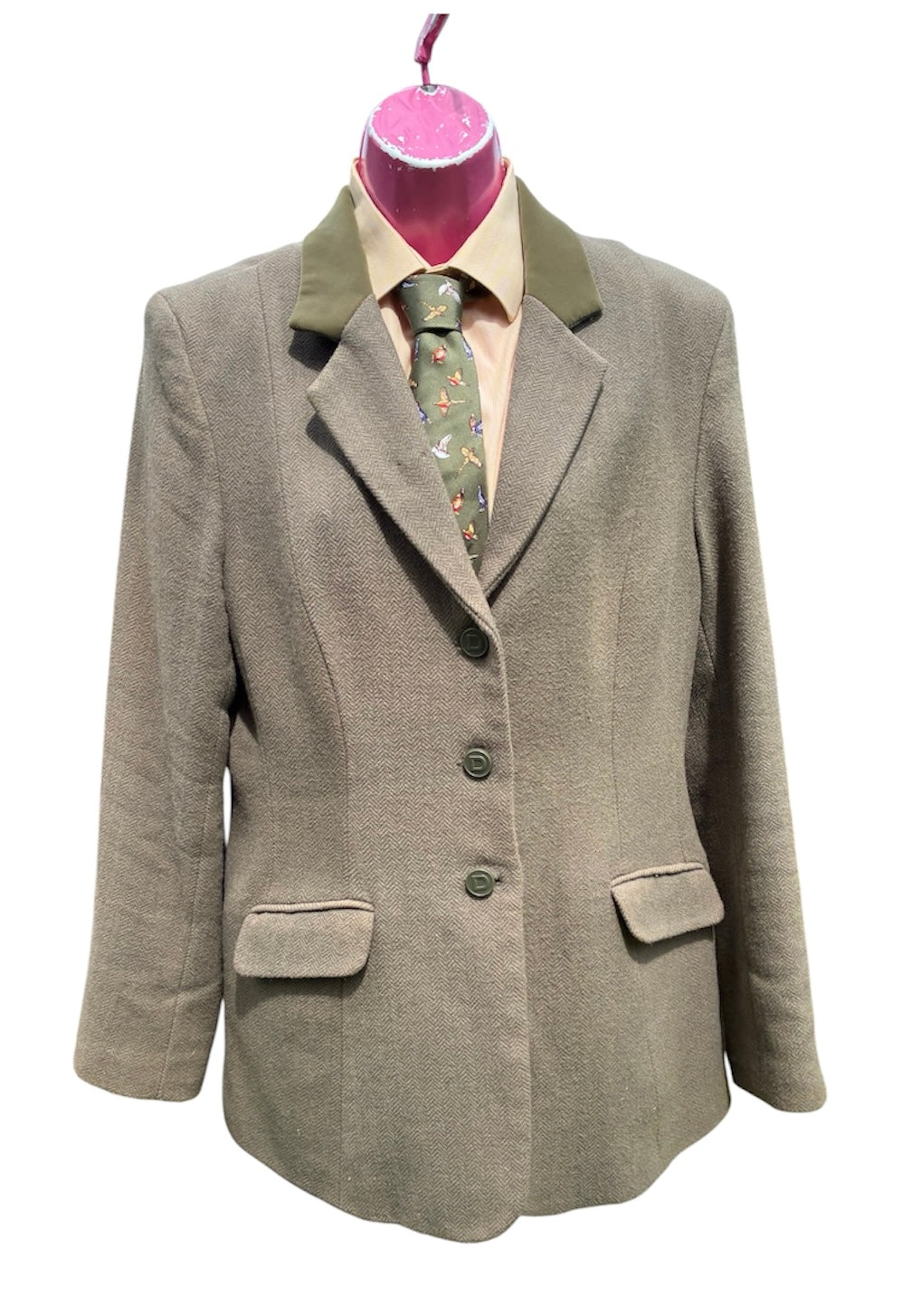 Dublin green herringbone show/hacking tweed jacket size 14