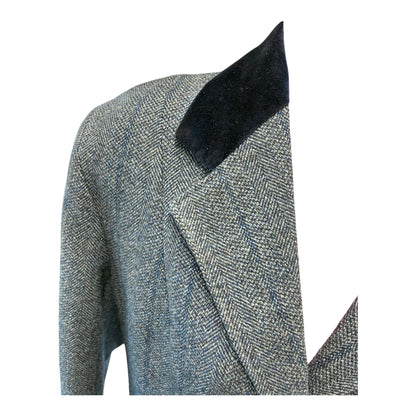 Caldene blue/grey tweed hacking show jacket size 40