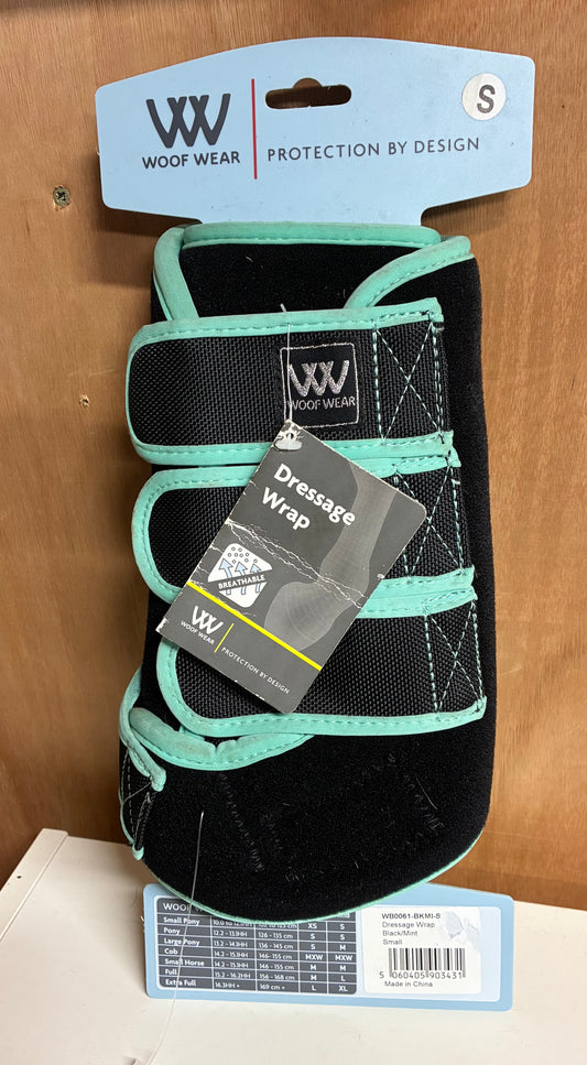 New with tag small black/mint woofwear dressage training  wraps