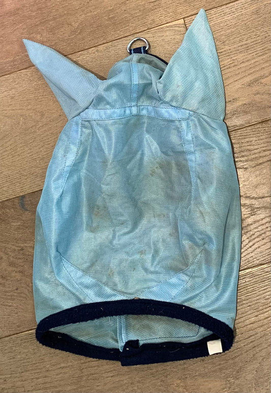 Pony size blue soft mesh fly mask