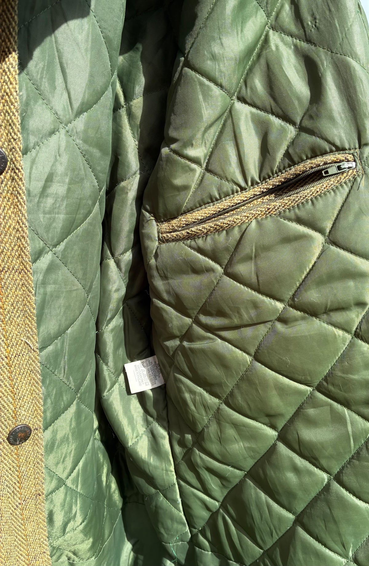 Ladies size 16 green belt tweed country field jacket
