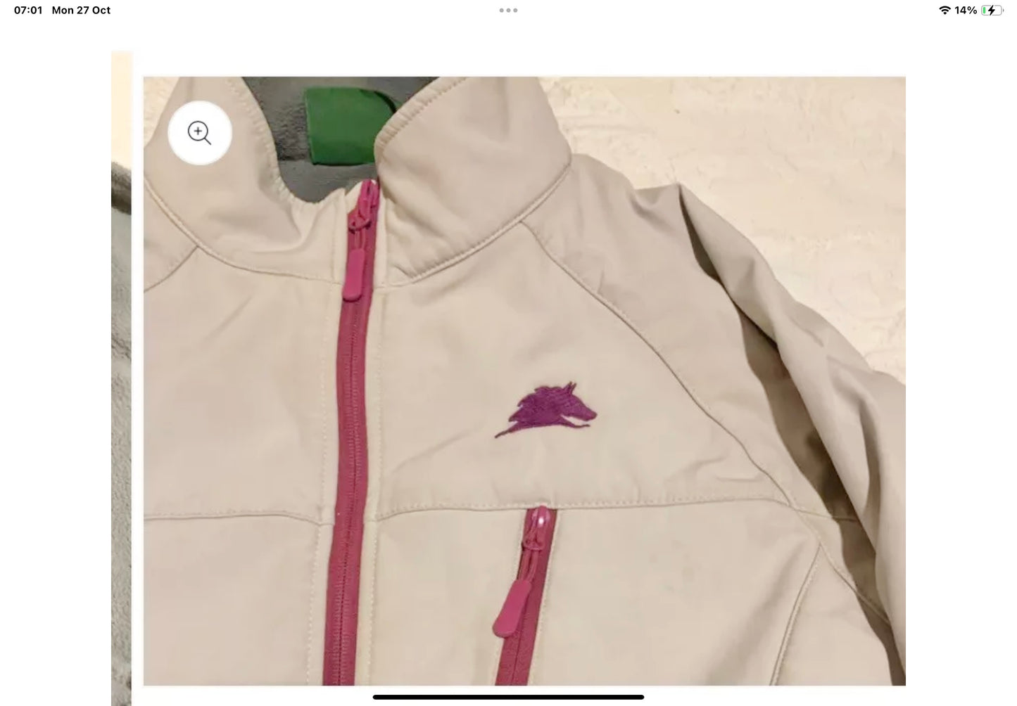 Taupe softshell fleece lined jacket size large