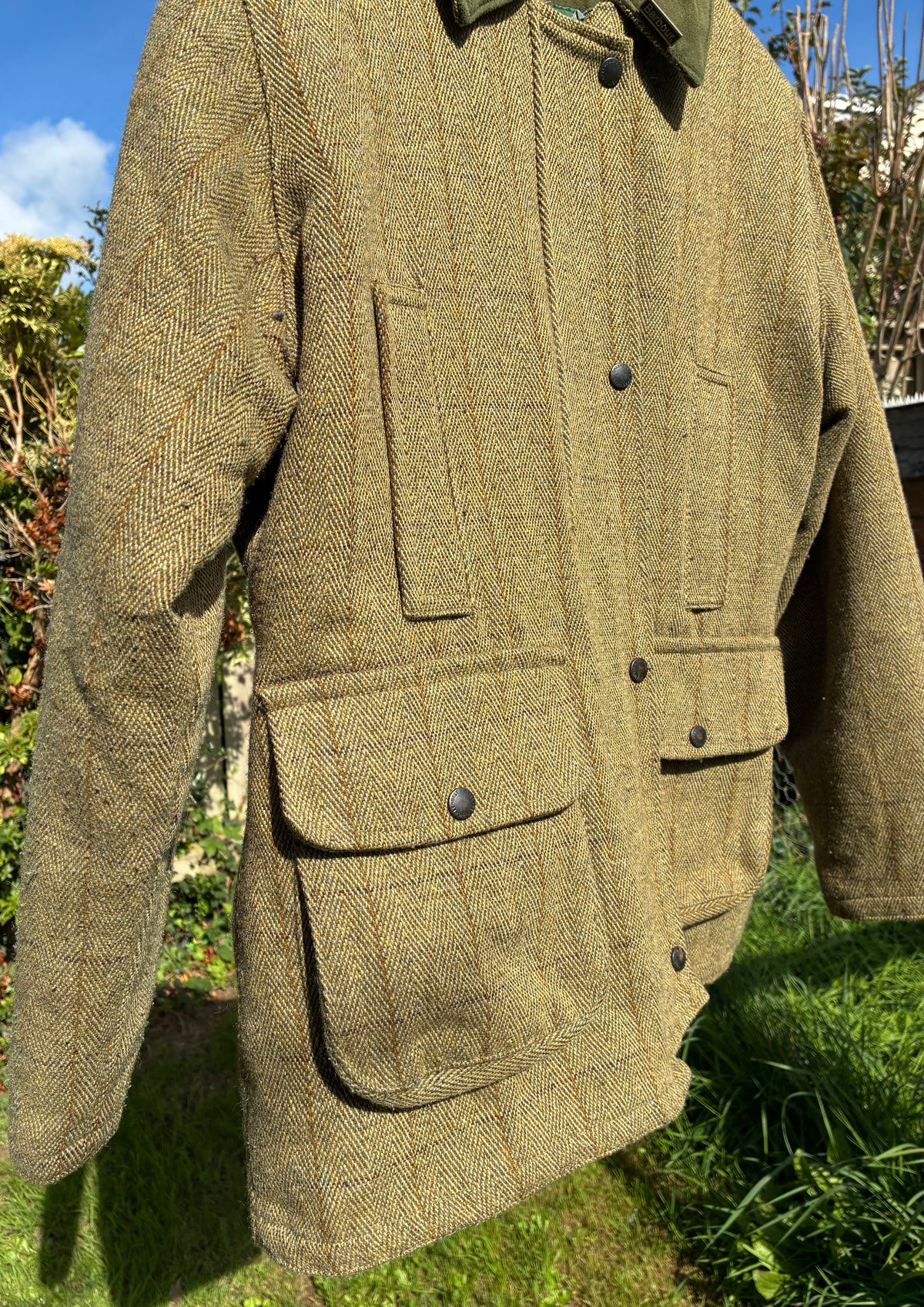 Ladies size 16 green belt tweed country field jacket