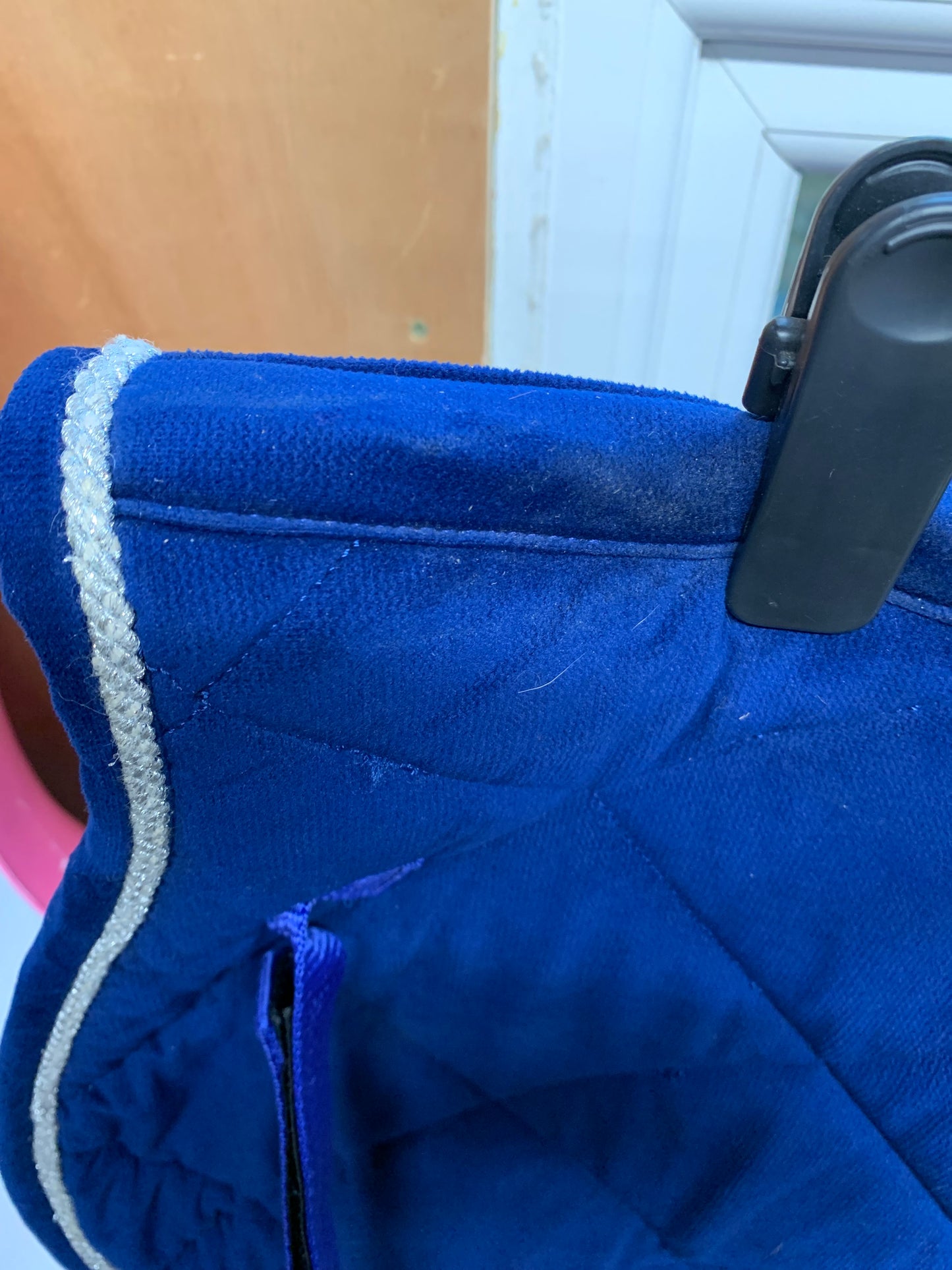 Royal blue velour Whitaker saddle pad cob/full (21” in length)
