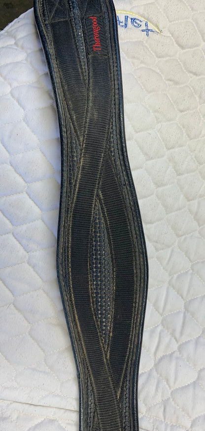 Black thorowgood shaped girth elasticated at one end 40”