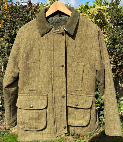 Ladies size 16 green belt tweed country field jacket