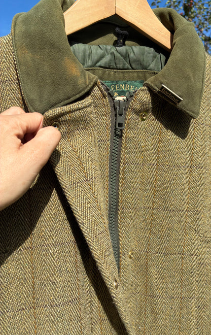 Ladies size 16 green belt tweed country field jacket