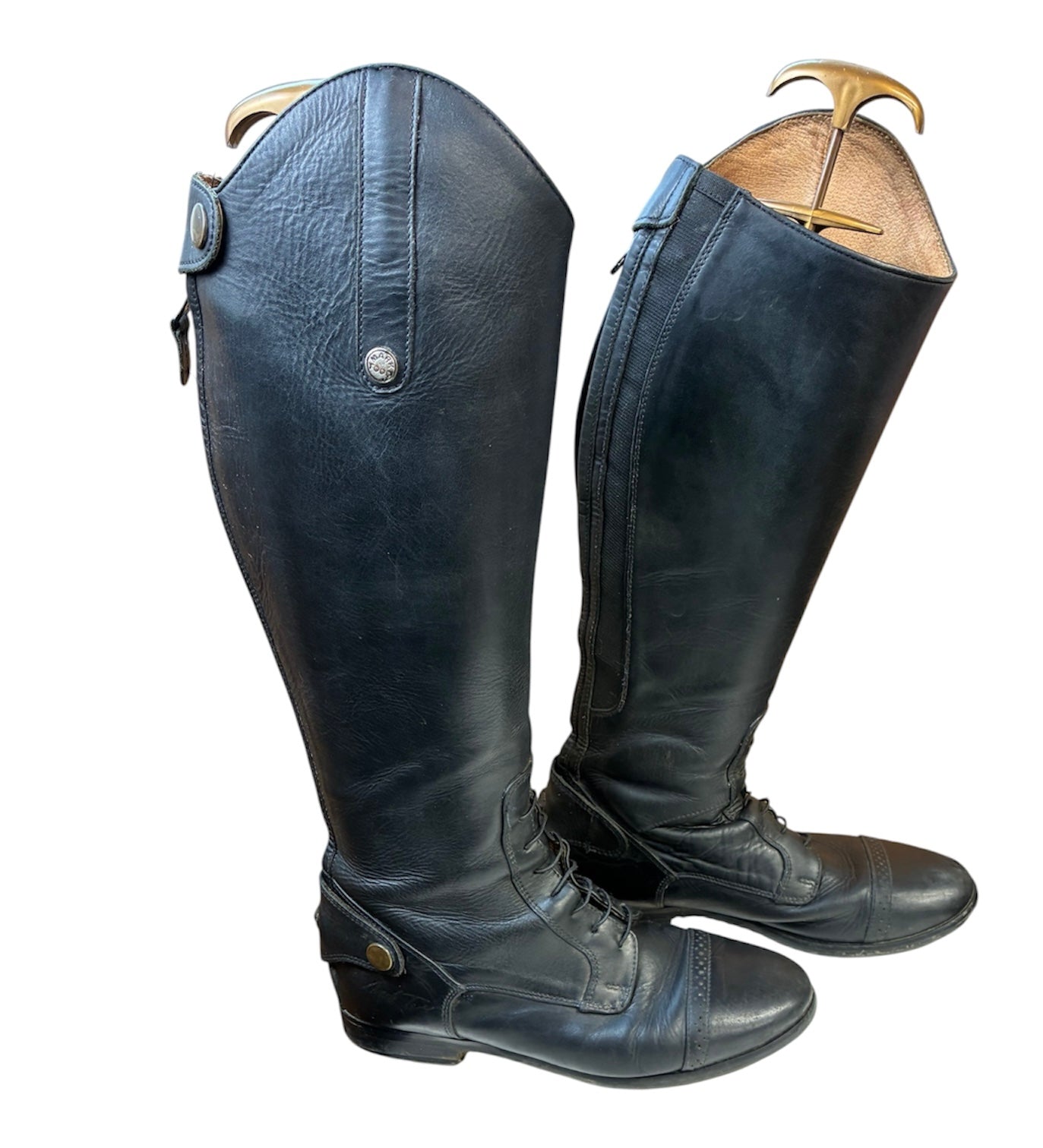 Mark Todd black Long Leather Boots size UK 4 (37)