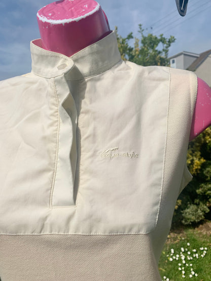 teque-style pale yellow sleevless show shirt size 12