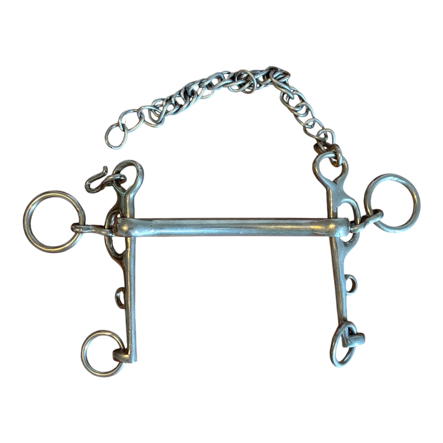 Mullen mouth rugby Pelham with curb chain 5.75”