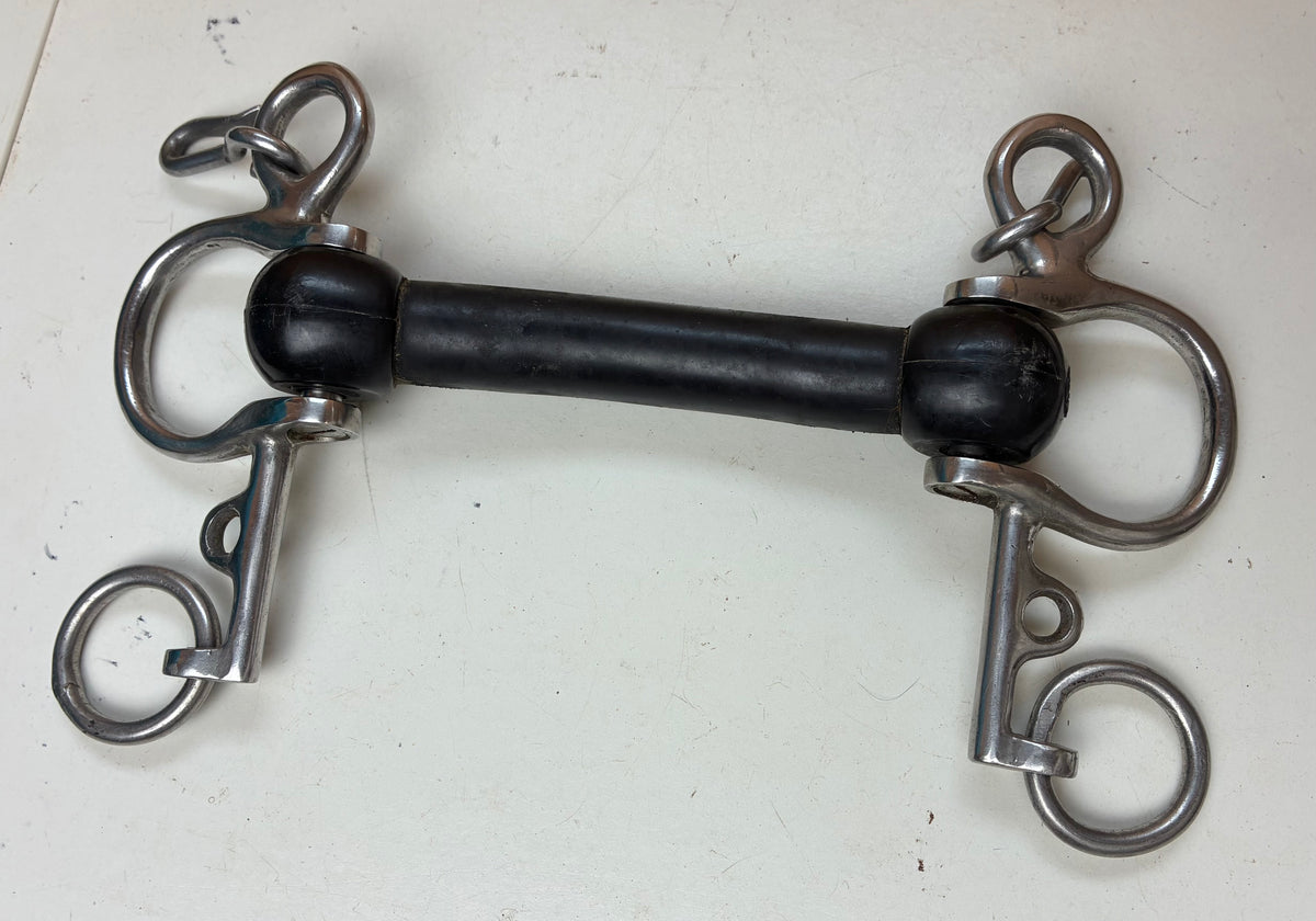 4” Rubber Mullen Mouth Pelham – Short Shank