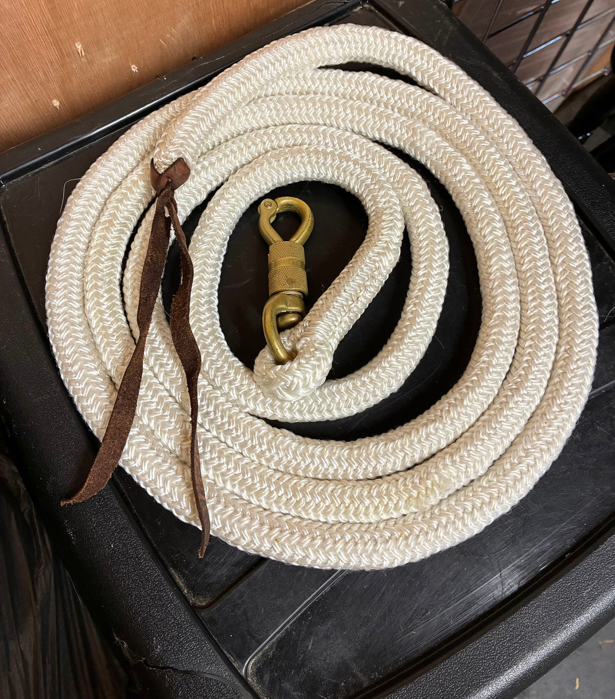 10ft natural horsemanship training lead rope brass swivel snap clip  that attaches to the halter