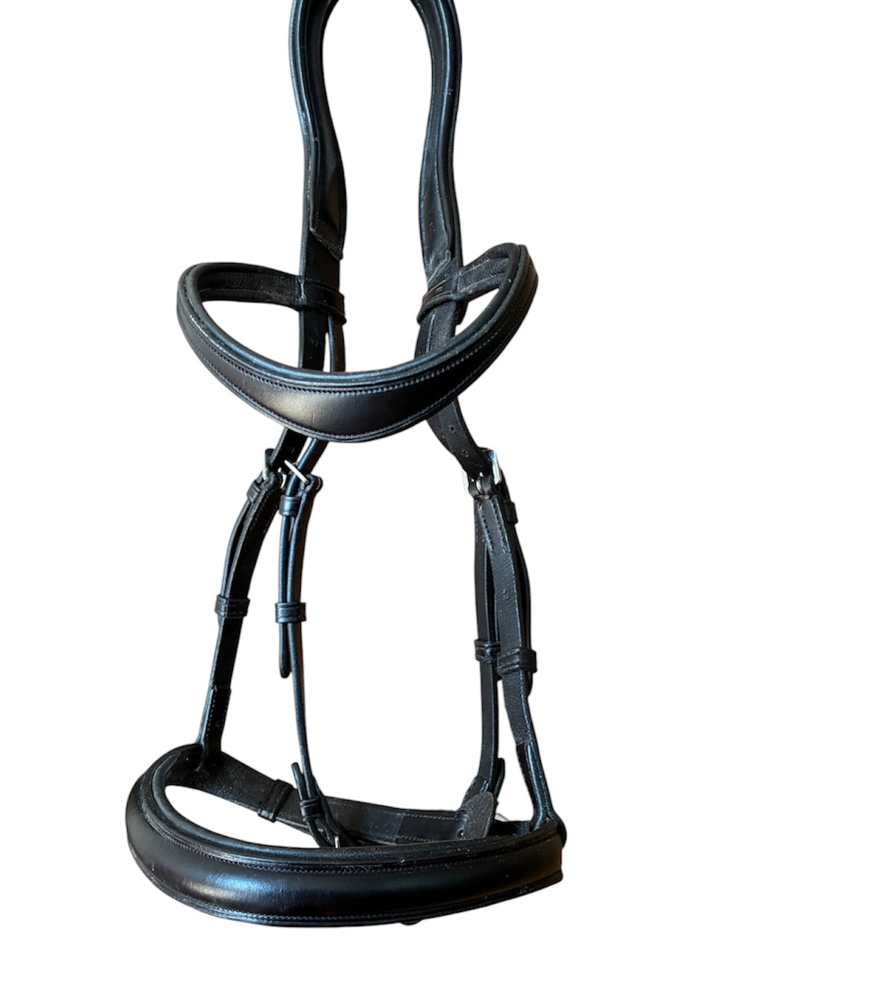 Exceptionally butter-soft Italian leather handmade black Saturn bridle by the Horsemanship saddlery
