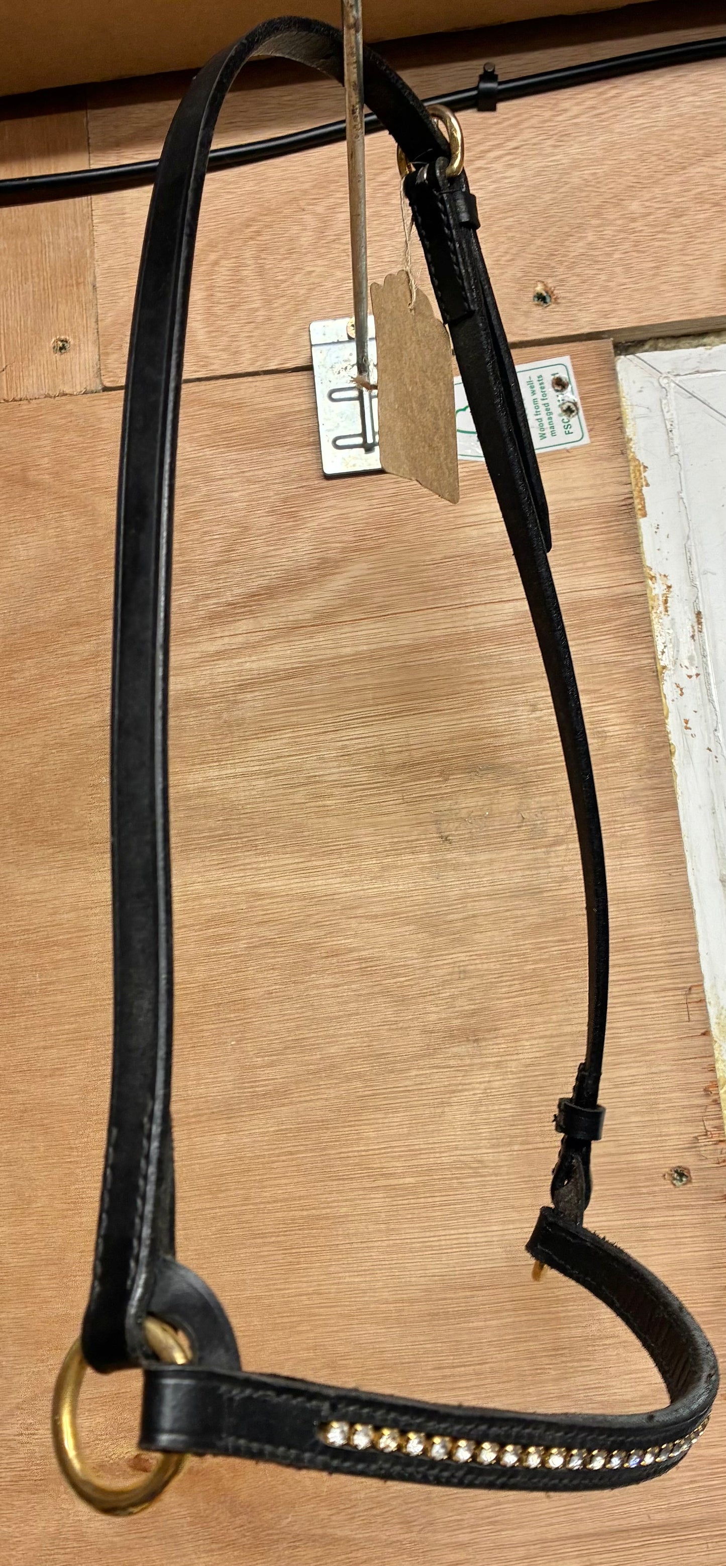 New Black leather in-hand show halter - size Arab