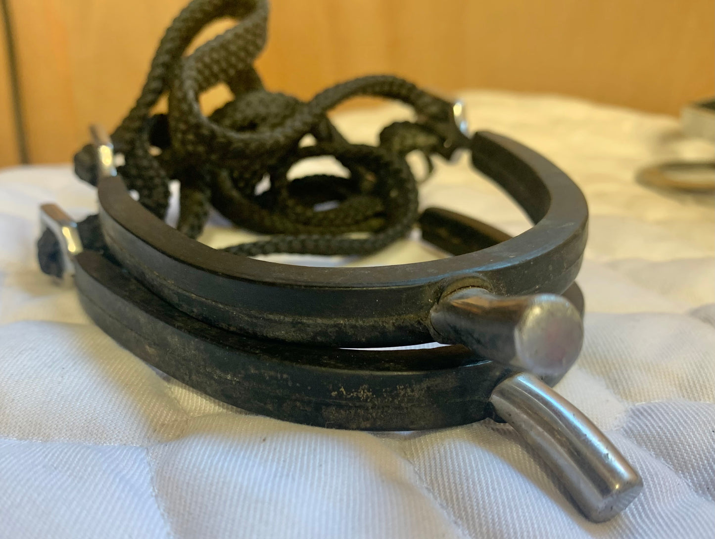 Black lightweight rubber covered spurs