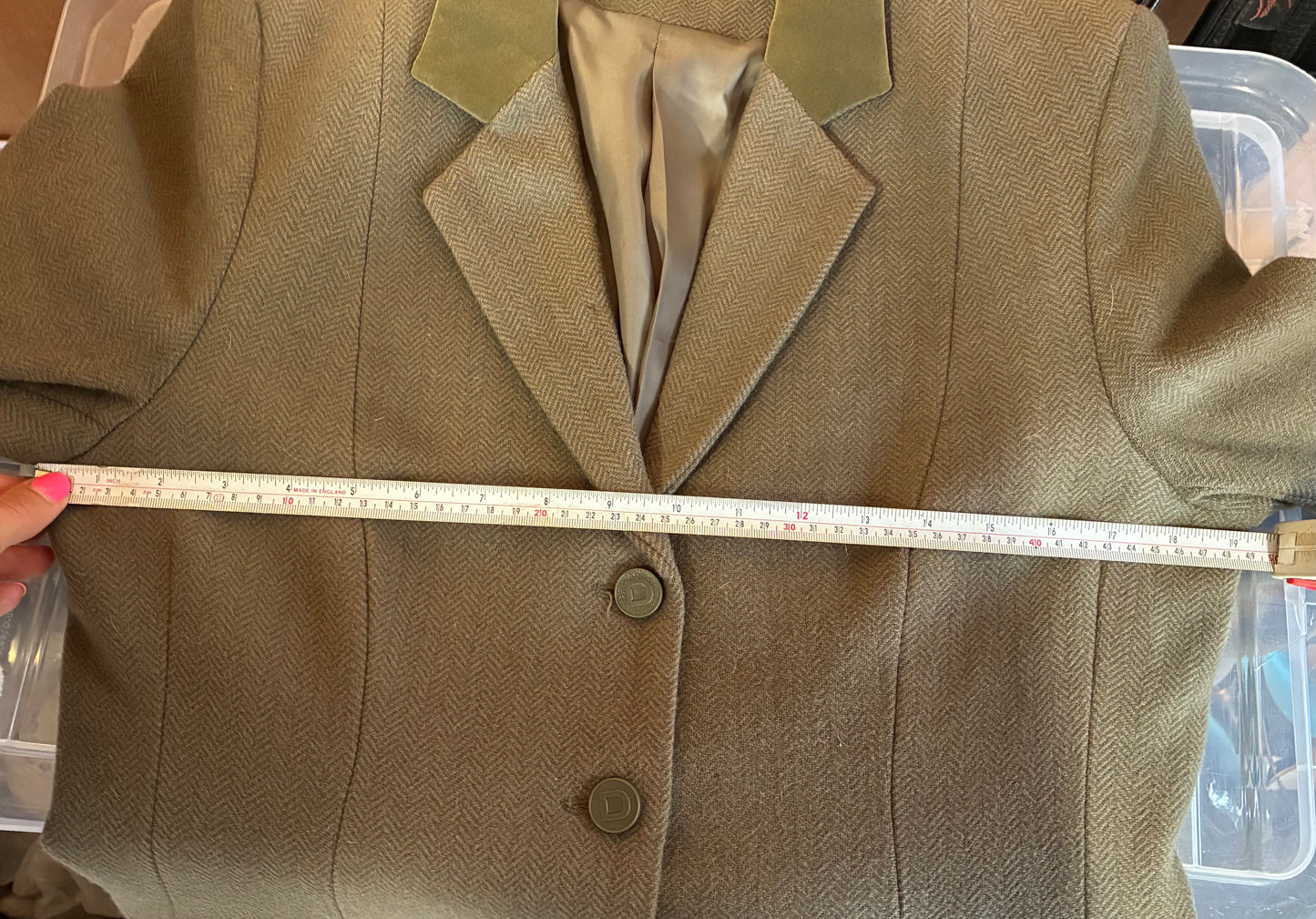Dublin green herringbone show/hacking tweed jacket size 14