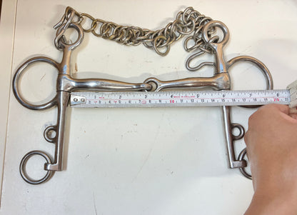 5.75” (5. 3/4”) jointed Pelham with curb chain