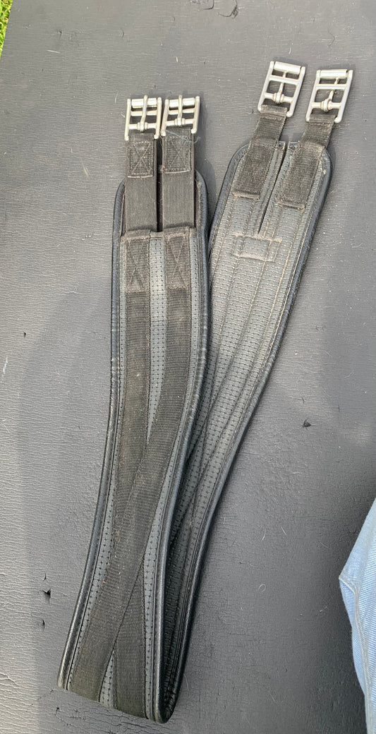 Black synthetic 46” anatomical/shaped girth elasticated at one end