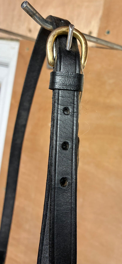 New Black leather in-hand show halter - size Arab