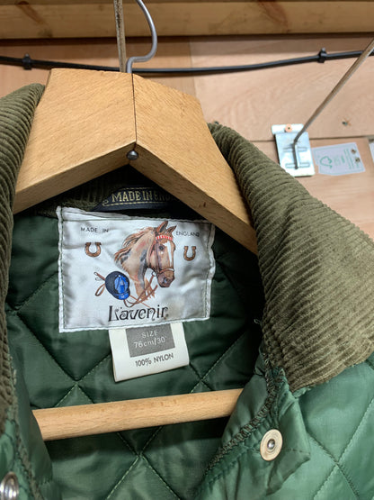 Unworn Child’s/teen/small adult 30” chest green quilted country coat