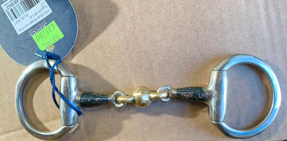 New 4.5” sweet iron flat eggbutt with lozenge blue alloy single joint eggbut snaffle