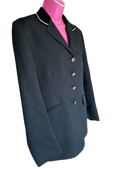 Black john Whitaker unisex competition/show jacket size 36 (approx ladies size 12)