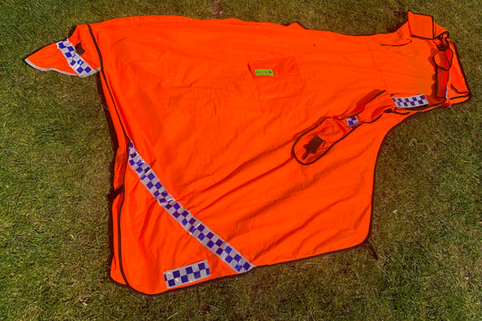 Orange lightweight summer hi viz exercise sheet extra full