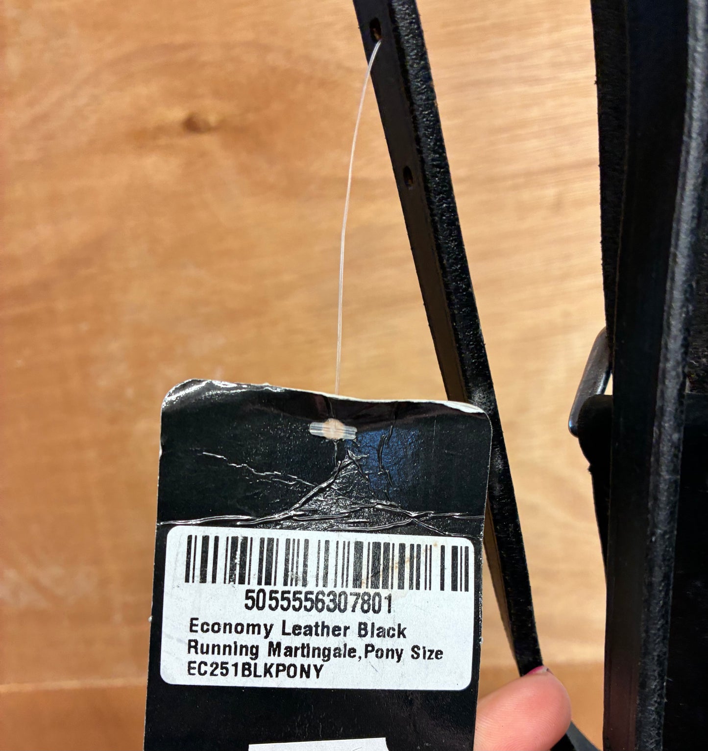 New with tag black Running Martingale, Gallop Classic Plain Leather pony size