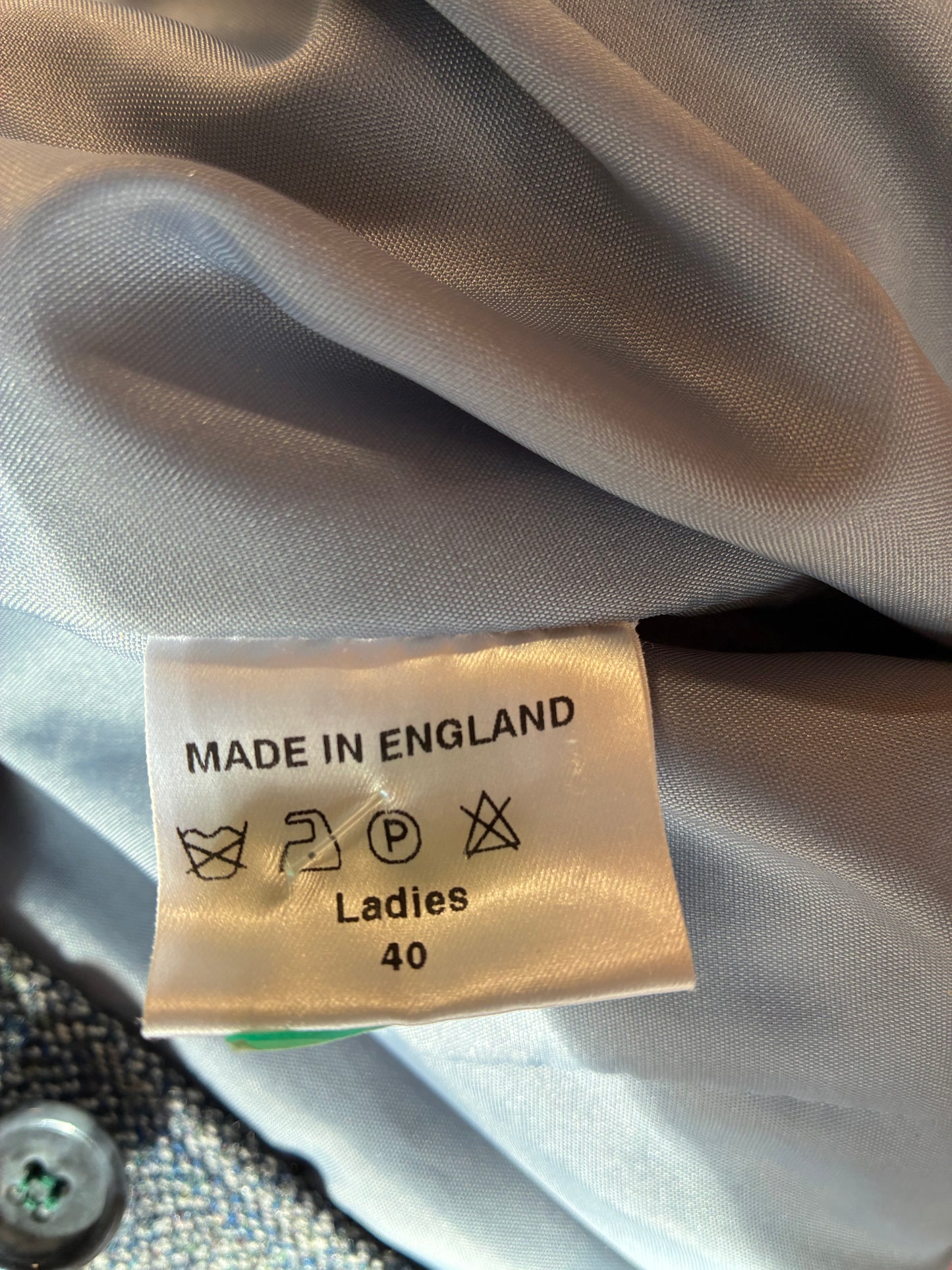 Caldene blue/grey tweed hacking show jacket size 40