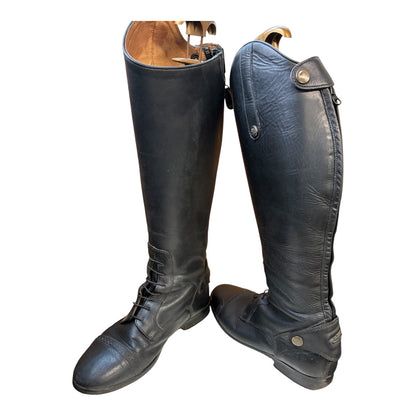 Mark Todd black Long Leather Boots size UK 4 (37)