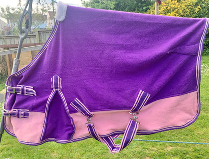 3’0” pink & purple fleece rug to fit pony/mini/Shetland