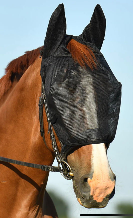 Unworn black equilibrium ride on fly mask size xs extra small