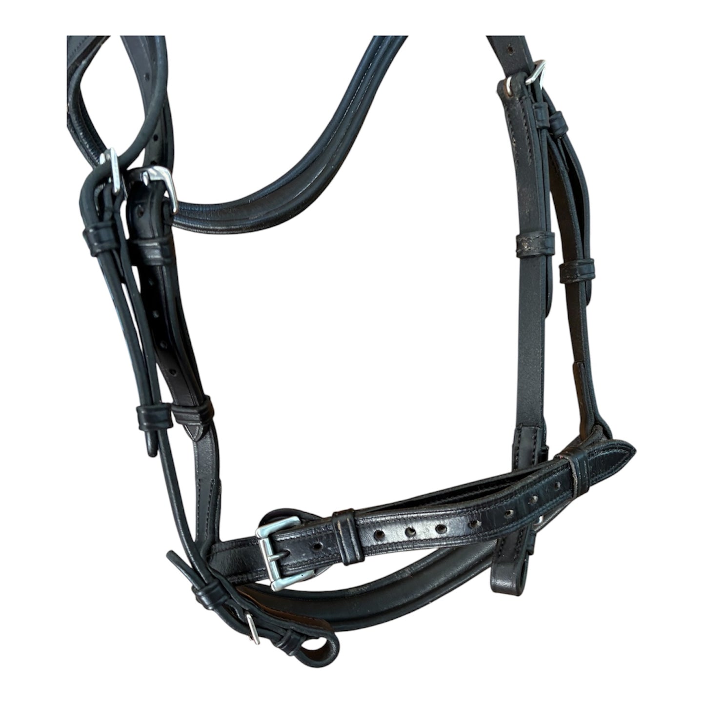 Exceptionally butter-soft Italian leather handmade black Saturn bridle by the Horsemanship saddlery