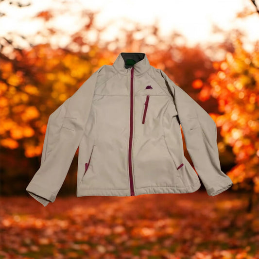 Taupe softshell fleece lined jacket size large