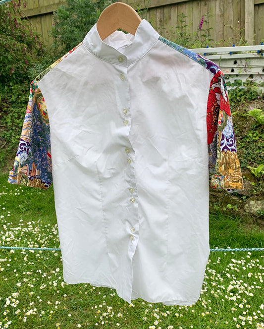 Size 14 show shirt with unique pattern detail by Equi-shirts