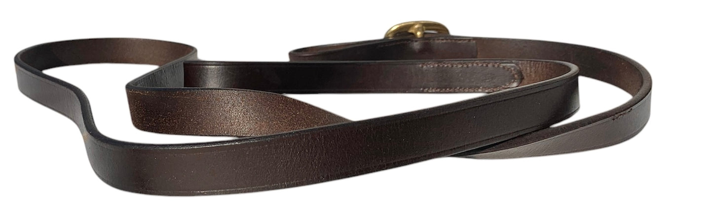 Shires Blenheim brown leather lead rein with hand loop
