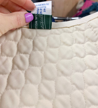 Nuumed griffin off white/cream hi wither quilt dressage numnah with sheepskin wither
