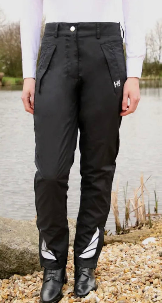 New with tag black reflective HY Equestrian size large Fully waterproof reflective ride-on over trousers