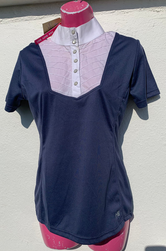HY equestrian Rebecca show shirt indigo blue medium new