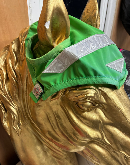 New with tag pony size green Hi-Viz Horse Head Cover - Reflective