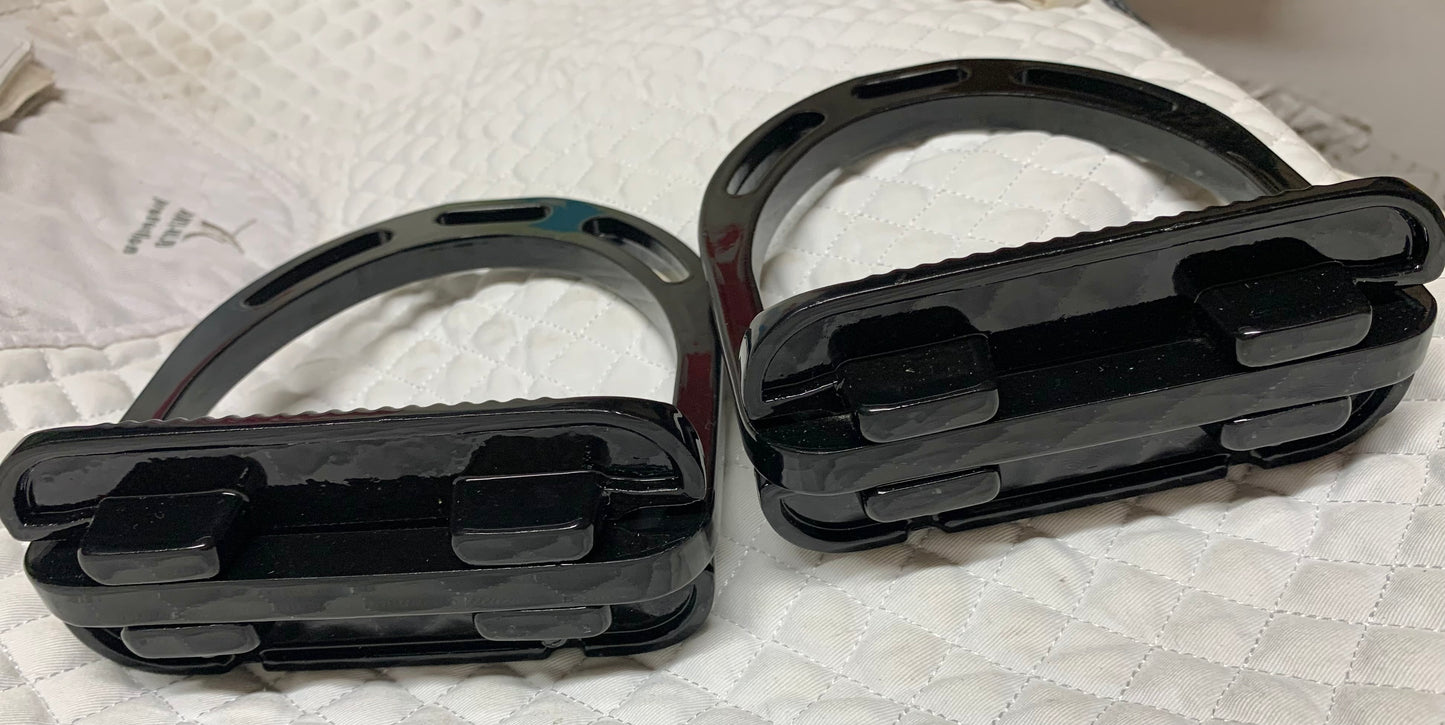 New! 4.5” black diamanté bling stirrup irons