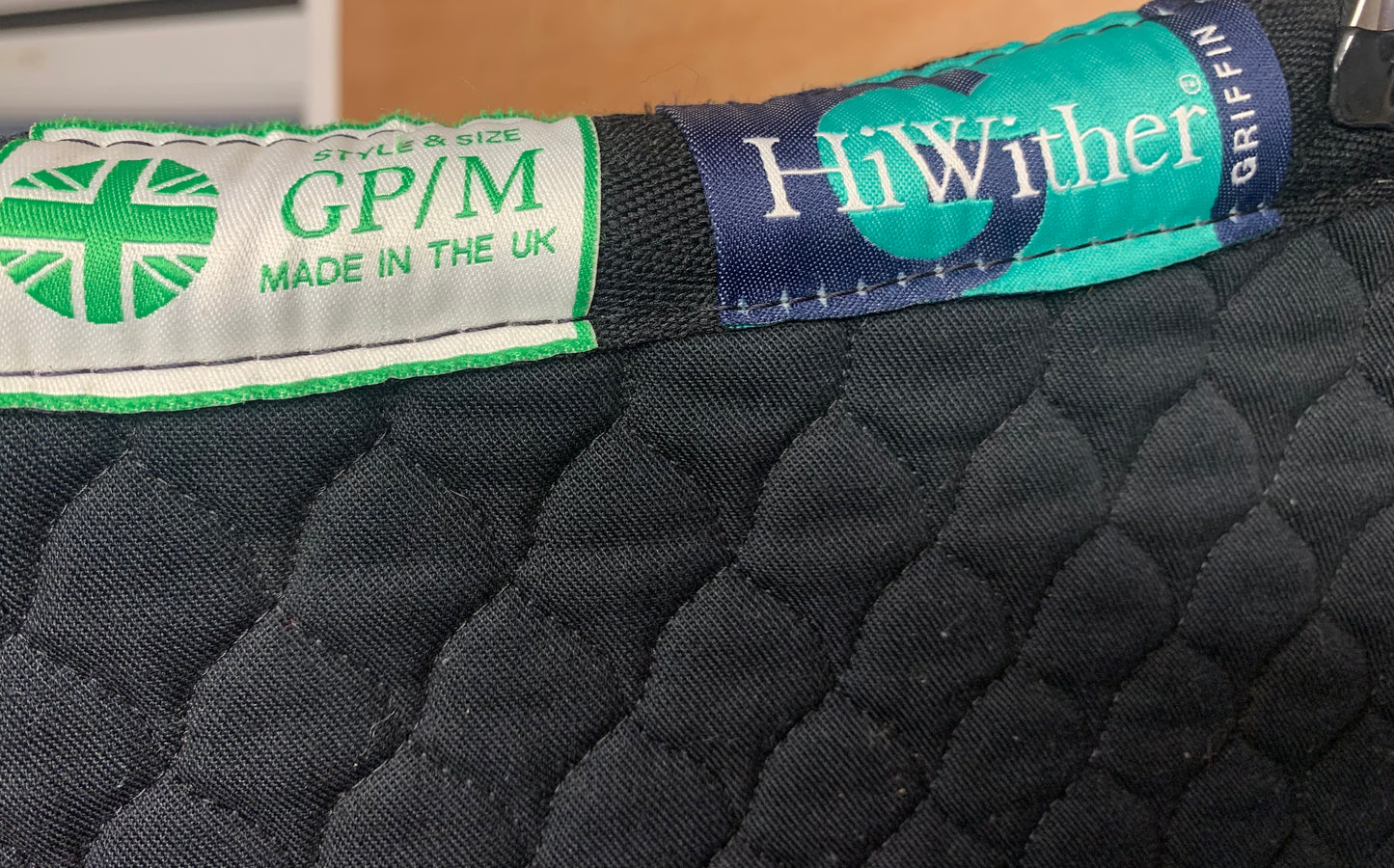 Black GP square hi wither  nuumed griffin saddle pad size medium
