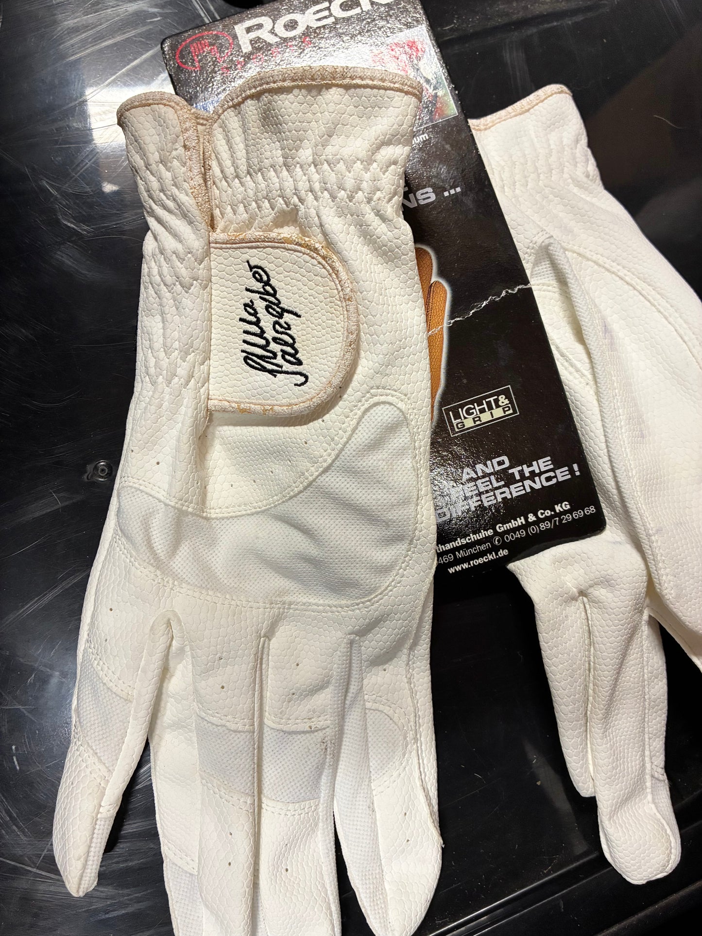 New men’s Roeckl Ulla Salzgeber white riding competition gloves size 10