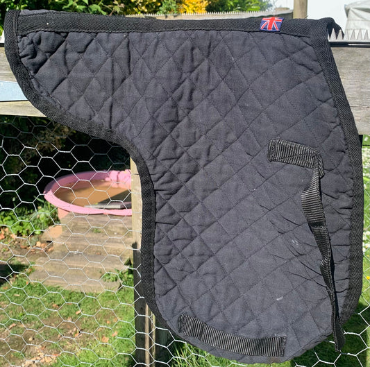 Black straight cut saddle pad numnah pony size