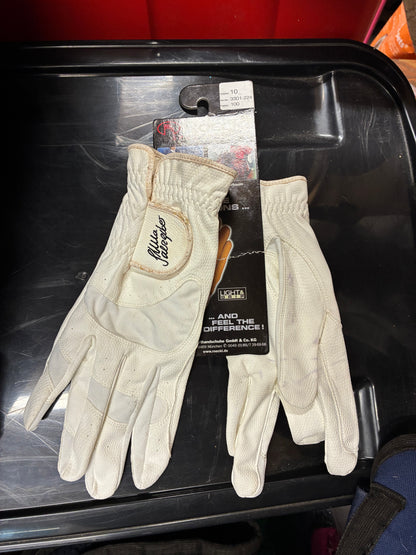New men’s Roeckl Ulla Salzgeber white riding competition gloves size 10